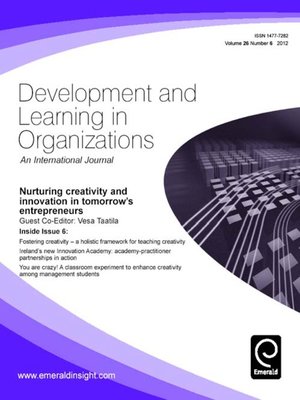 cover image of Developing and Learning in Organizations: An International Journal, Volume 26, Issue 6